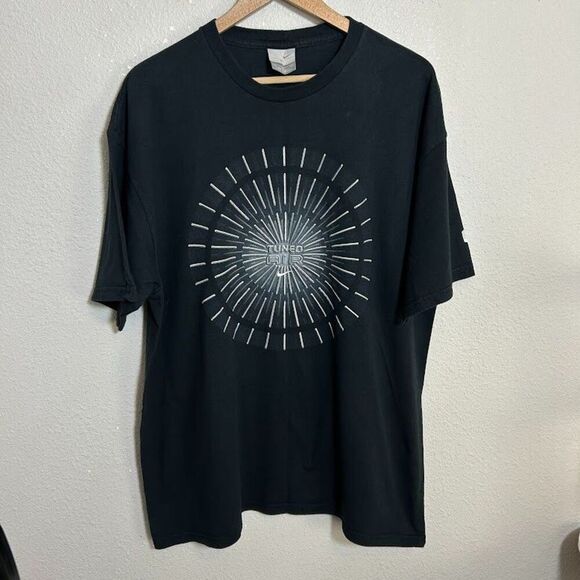 VTG Y2K Nike Tuned Air T-Shirt Mens XL Black Short Sleeve 3D Graphic - Picture 2 of 7